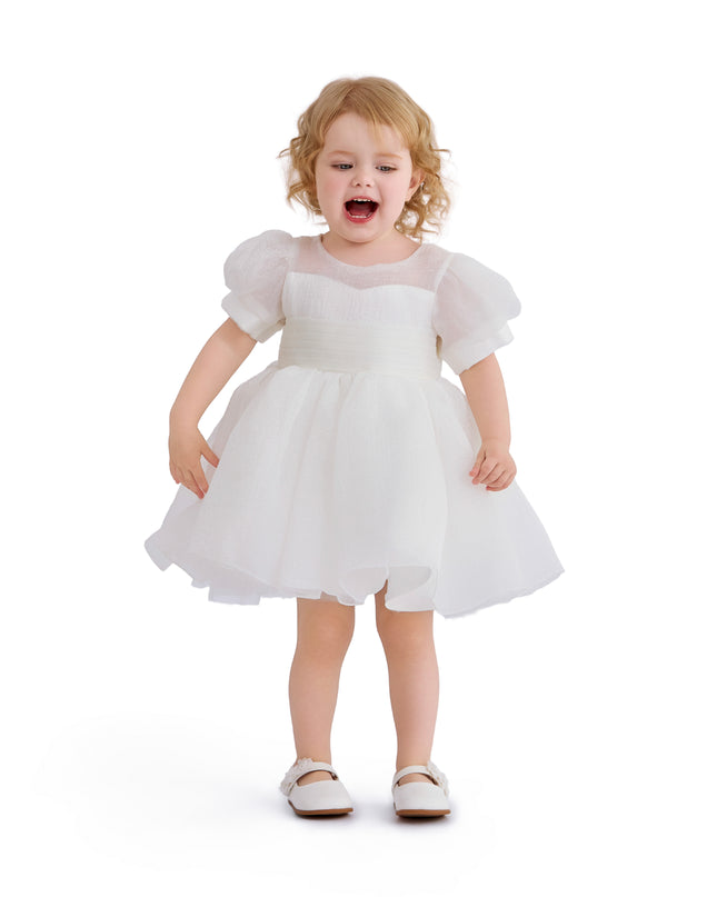 kids atelier tulleen Ivory Brixton Puff-Sleeve Party Dress