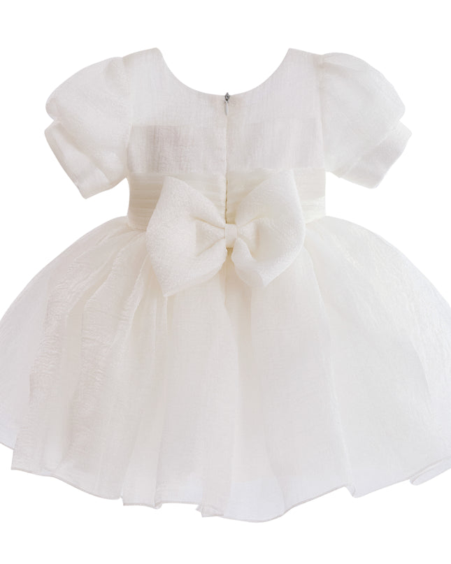 kids atelier tulleen Ivory Brixton Puff-Sleeve Party Dress