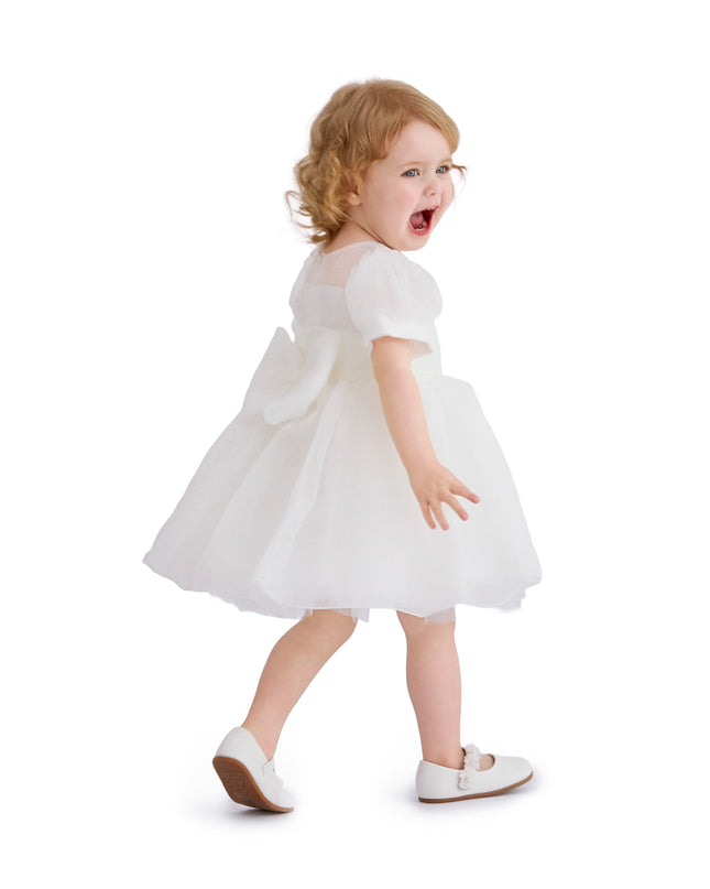kids atelier tulleen Ivory Brixton Puff-Sleeve Party Dress