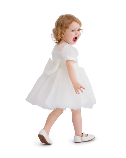 kids atelier tulleen Ivory Brixton Puff-Sleeve Party Dress