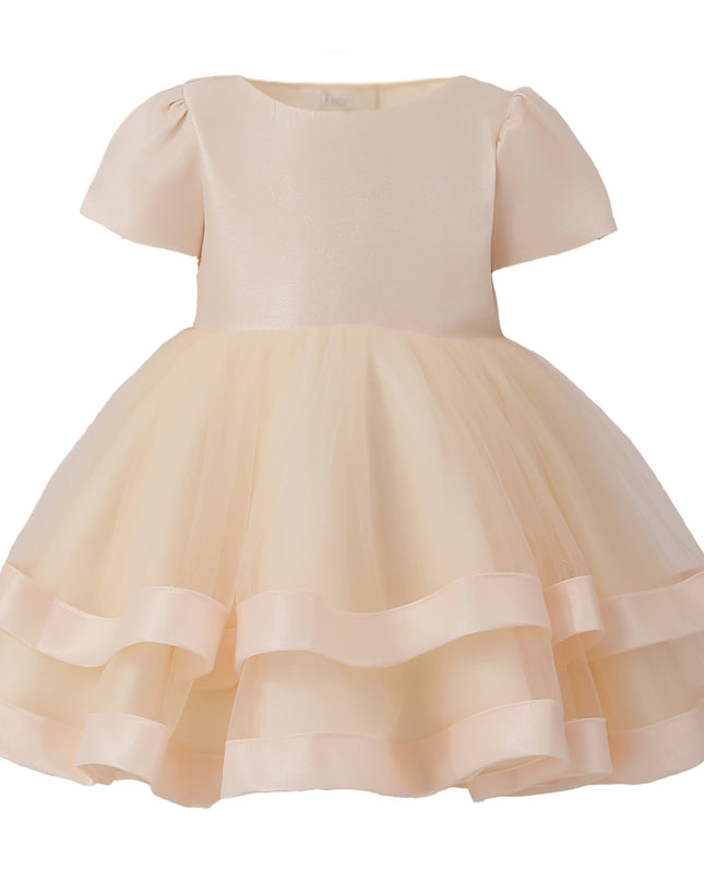 kids atelier tulleen Champagne Suttona Satin Bow Dress