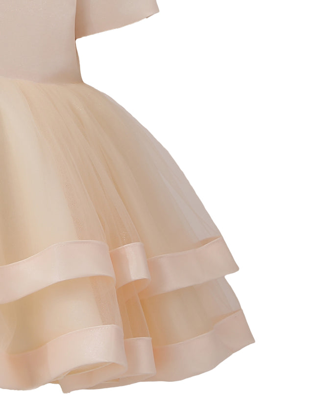 kids atelier tulleen Champagne Suttona Satin Bow Dress
