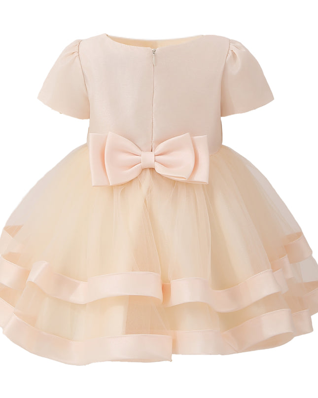 kids atelier tulleen Champagne Suttona Satin Bow Dress