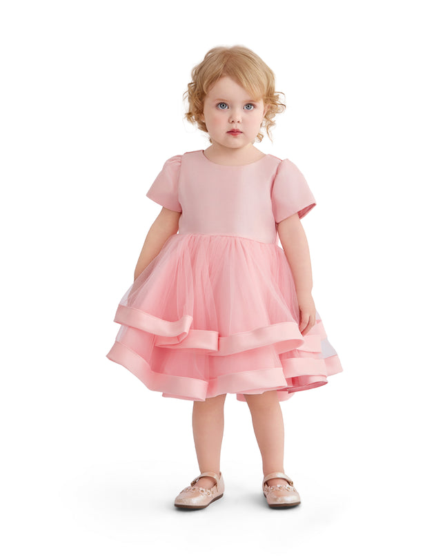 kids atelier tulleen Pink Suttona Satin Bow Dress