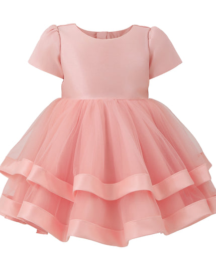 kids atelier tulleen Pink Suttona Satin Bow Dress