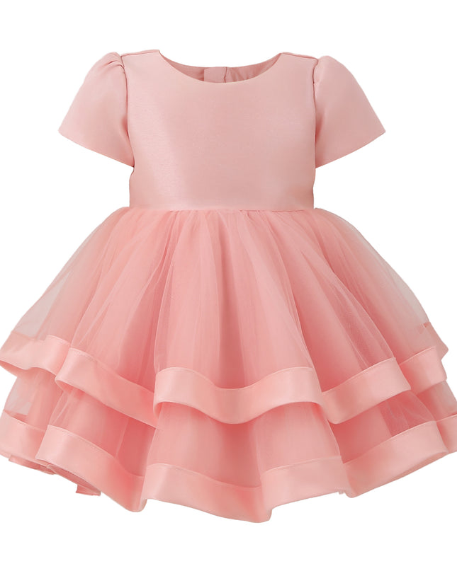 kids atelier tulleen Pink Suttona Satin Bow Dress