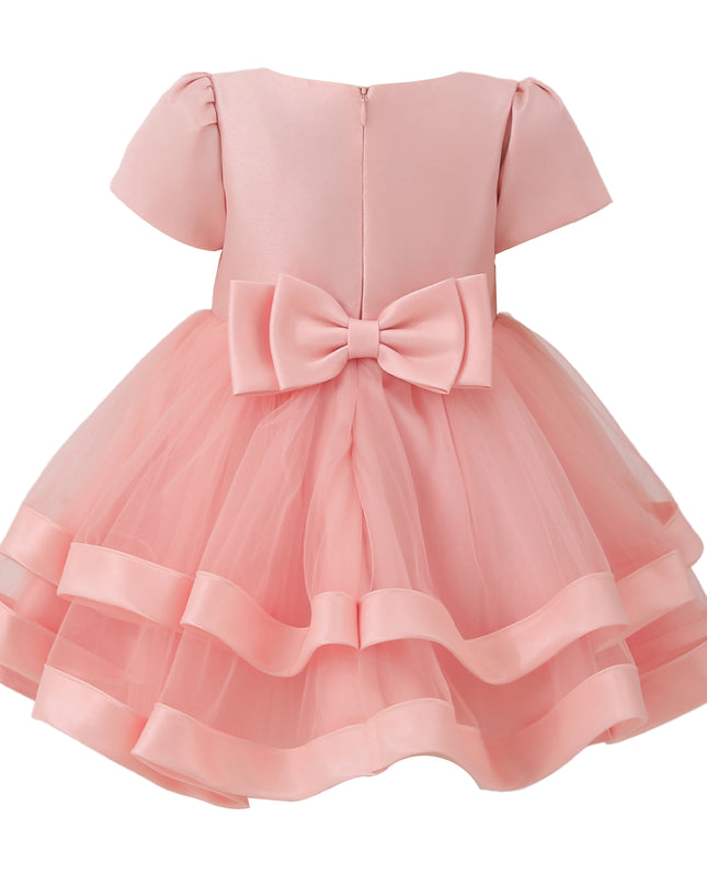 kids atelier tulleen Pink Suttona Satin Bow Dress