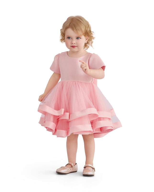 kids atelier tulleen Pink Suttona Satin Bow Dress