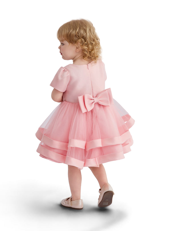 kids atelier tulleen Pink Suttona Satin Bow Dress