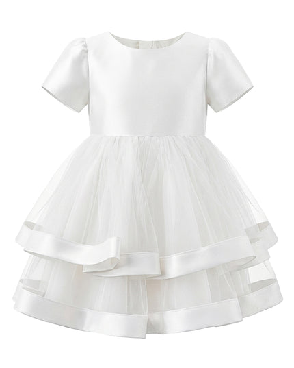 kids atelier tulleen White Suttona Satin Bow Dress