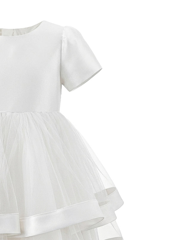 kids atelier tulleen White Suttona Satin Bow Dress