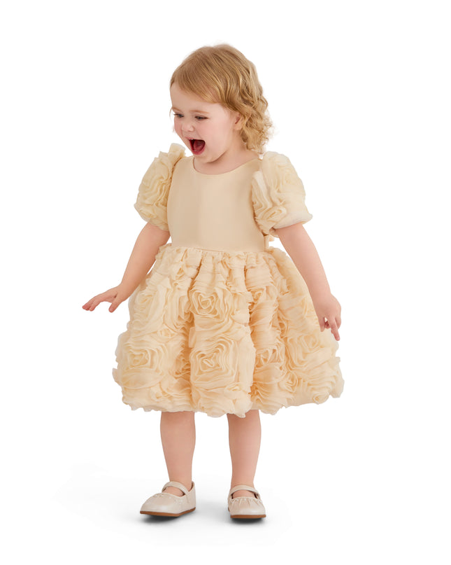 kids atelier tulleen Champagne Bow Rosette Dress