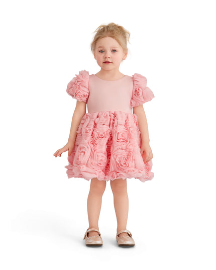 kids atelier tulleen Pink Bow Rosette Dress