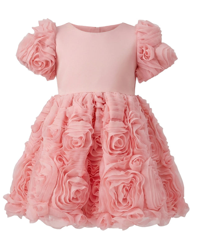 kids atelier tulleen Pink Bow Rosette Dress
