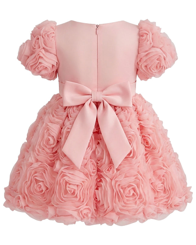 kids atelier tulleen Pink Bow Rosette Dress