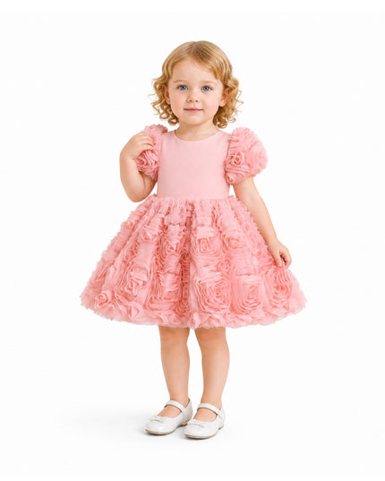 kids atelier tulleen Pink Bow Rosette Dress