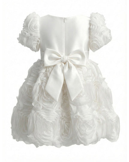 kids atelier tulleen White Bow Rosette Dress