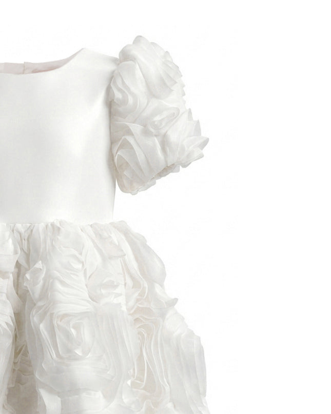 kids atelier tulleen White Bow Rosette Dress