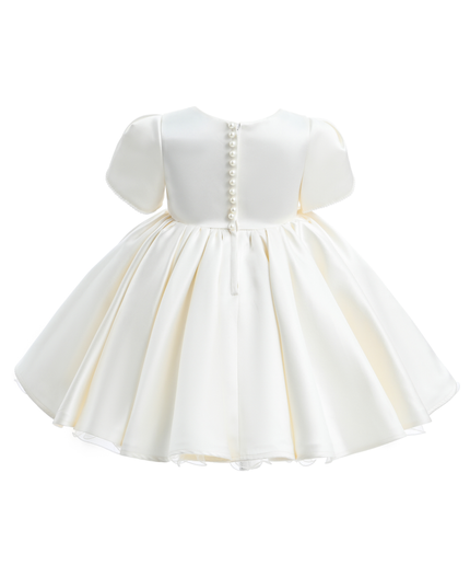 kids atelier tulleen Ivory Suncrestia Pearl-Accented Occasion Dress