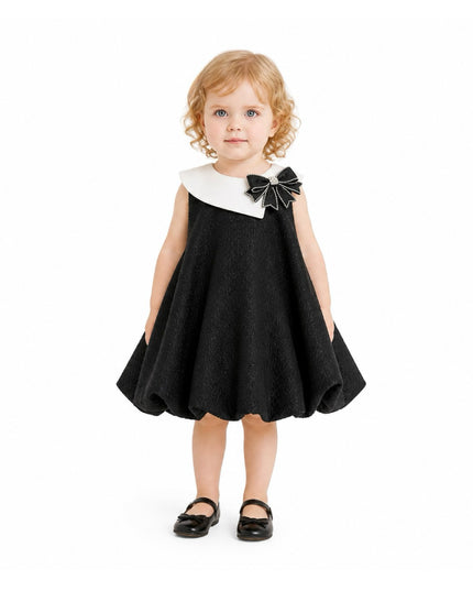 kids atelier tulleen Black Bow-Embellishment Dress