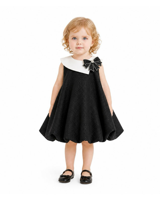 kids atelier tulleen Black Bow-Embellishment Dress