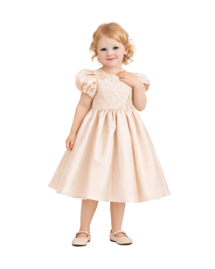 KA tulleen Champagne Altura Satin Bow Occasion Dress