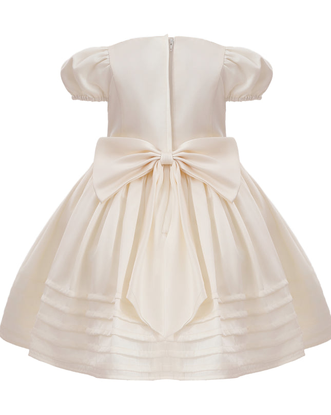 kids atelier tulleen Ivory Vistaine Floral-Embroidered Pleated Dress