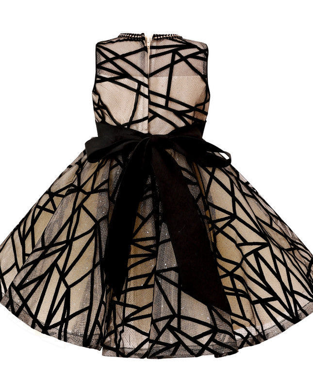tulleen Beige Belvedra Pearl-Trim Ribbon Dress