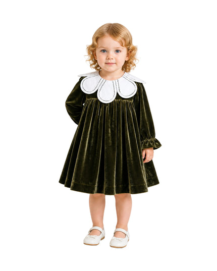 kids atelier tulleen Olive & Petal Velvet Dress