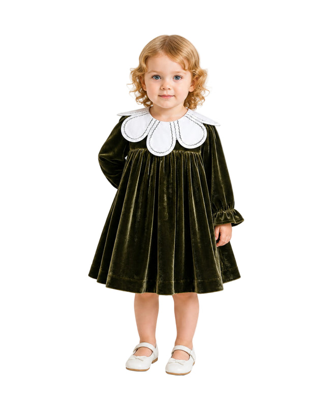 kids atelier tulleen Olive & Petal Velvet Dress