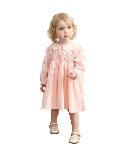kids atelier tulleen Pink Blossom Smocked Dress