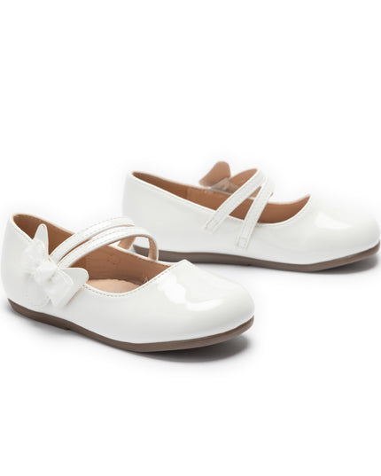 kids atelier tulleen White Evelina Bow Shoes