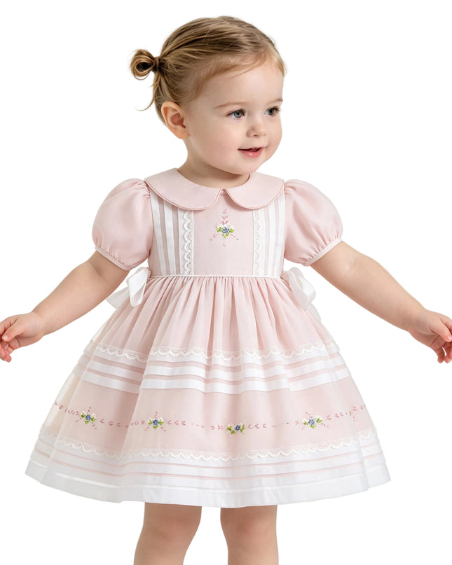 kids atelier tulleen Light Pink Rosabelle Embroidered Dress
