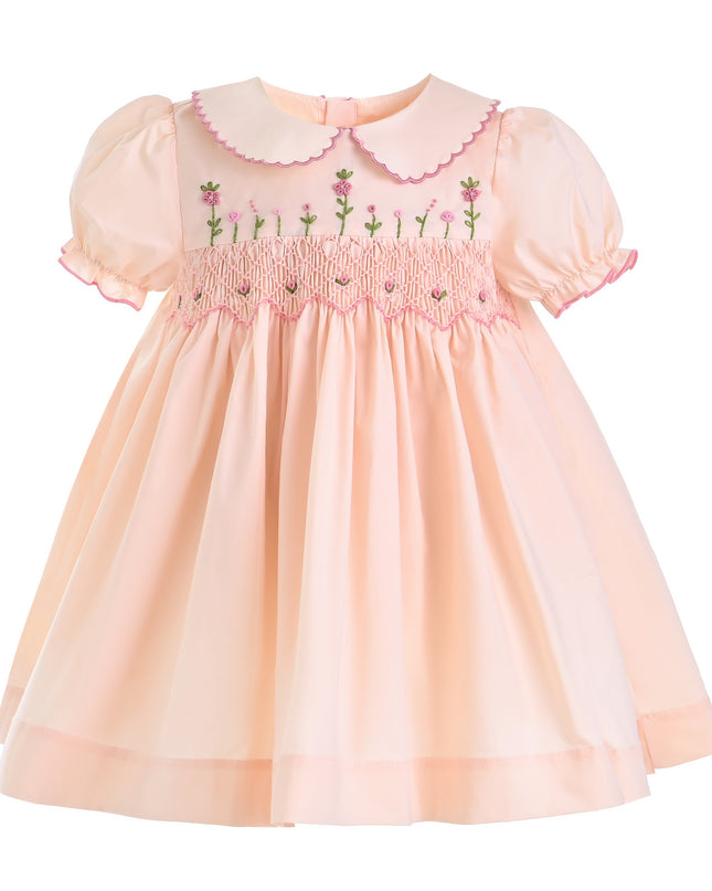 kids atelier tulleen Light Pink Arlette Smocked Dress
