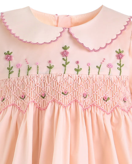 kids atelier tulleen Light Pink Arlette Smocked Dress