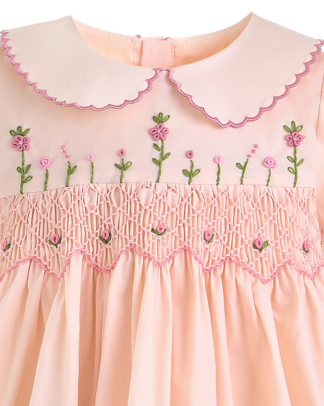kids atelier tulleen Light Pink Arlette Smocked Dress