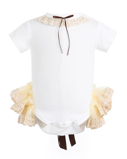 kids atelier tulleen White Elvira Lace Onesie