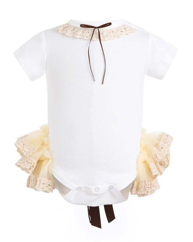 kids atelier tulleen White Elvira Lace Onesie