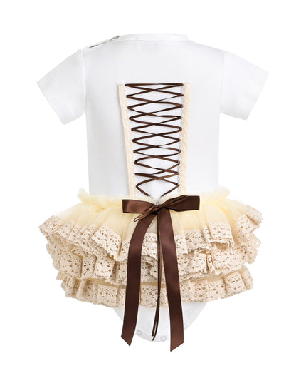 kids atelier tulleen White Elvira Lace Onesie