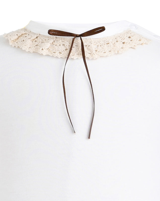 kids atelier tulleen White Elvira Lace Onesie