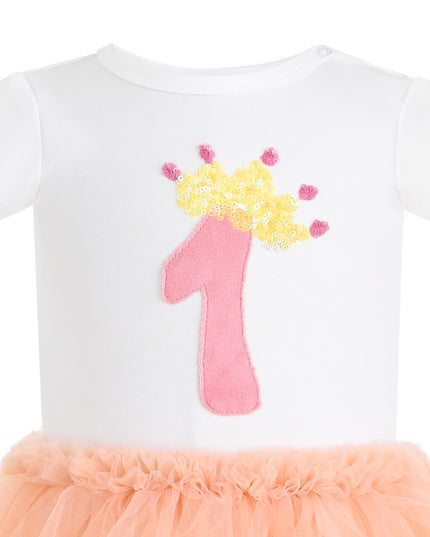 kids atelier tulleen Peach Reina Birthday Dress