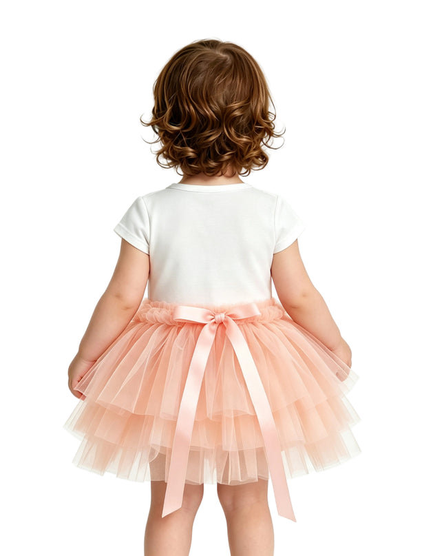 kids atelier tulleen Peach Reina Birthday Dress