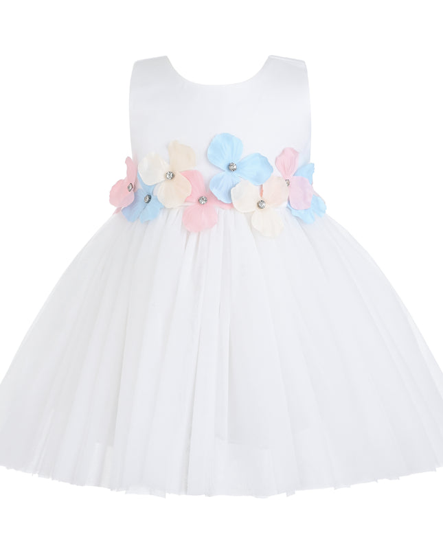 kids atelier tulleen White Elarisse Floral Waist Dress
