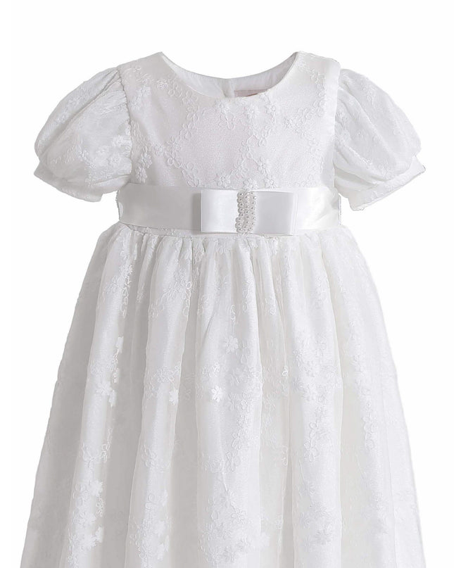 kids atelier tulleen White Emmeline Lace Christening Gown