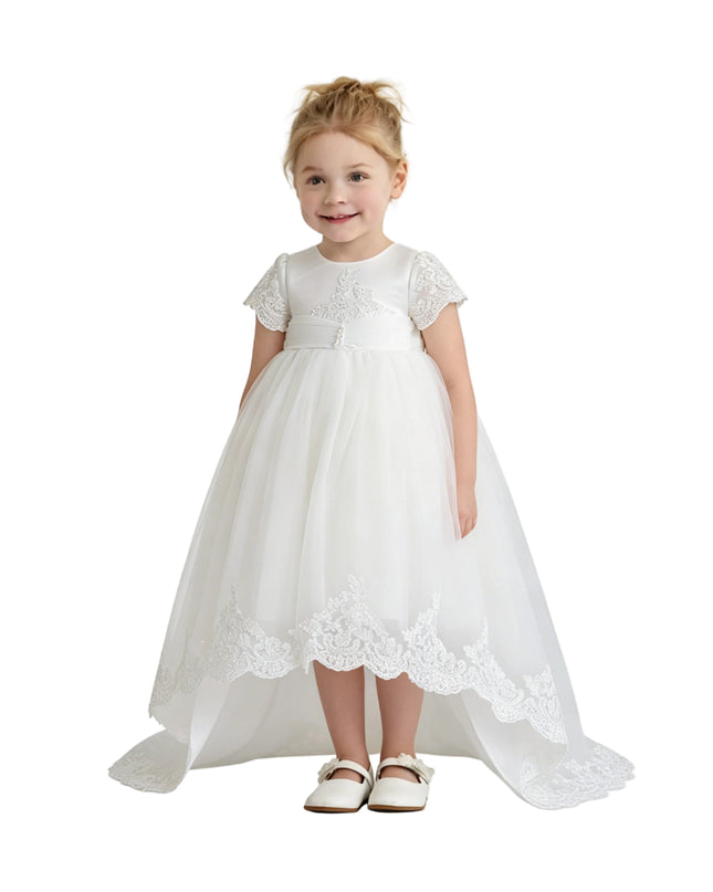 kids atelier tulleen White Paloma Lace Formal Dress