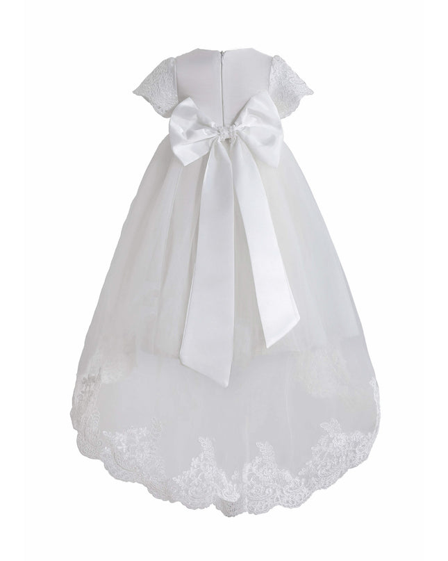kids atelier tulleen White Paloma Lace Formal Dress