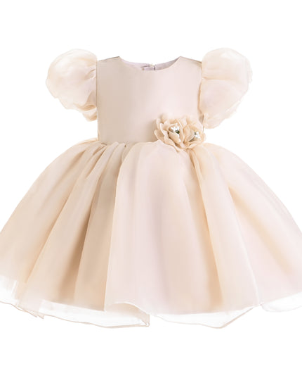 kids atelier tulleen Champagne D'Amico Floral Teacup Dress