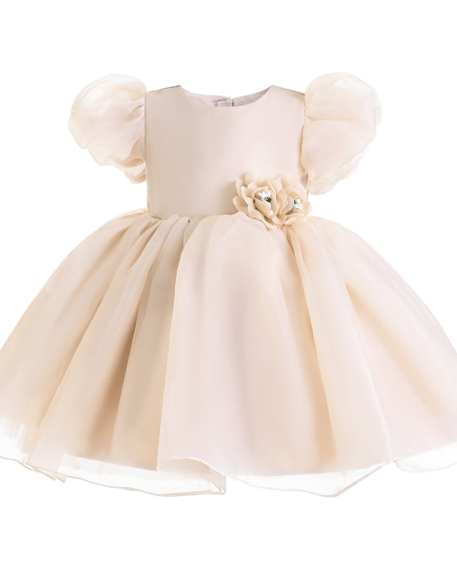 kids atelier tulleen Champagne D'Amico Floral Teacup Dress