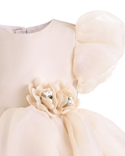 kids atelier tulleen Champagne D'Amico Floral Teacup Dress