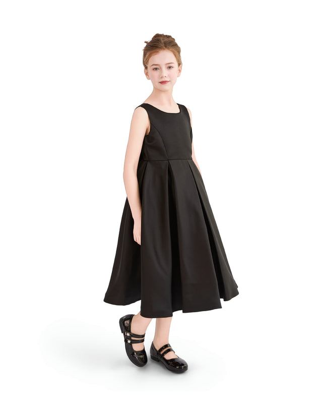 kids atelier tulleen Black Satin Bow-Back Dress